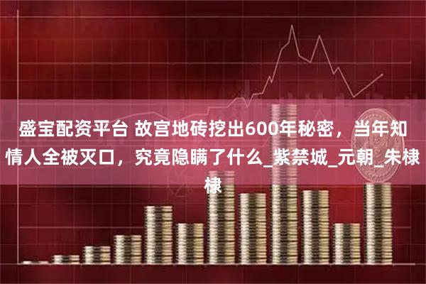 盛宝配资平台 故宫地砖挖出600年秘密，当年知情人全被灭口，究竟隐瞒了什么_紫禁城_元朝_朱棣