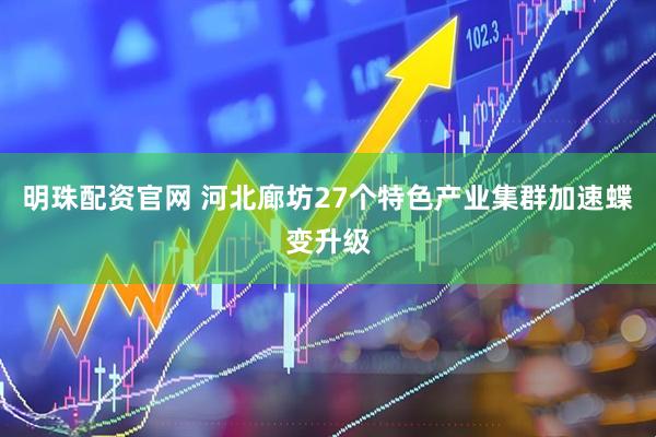 明珠配资官网 河北廊坊27个特色产业集群加速蝶变升级